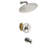 Brushed Nickel 10" Round Rain Shower Head And Waterfall Tub Spout - Wall Mount, -Balanced Valve, Easy Install & Clean In Installation Hygiene Cleanliness