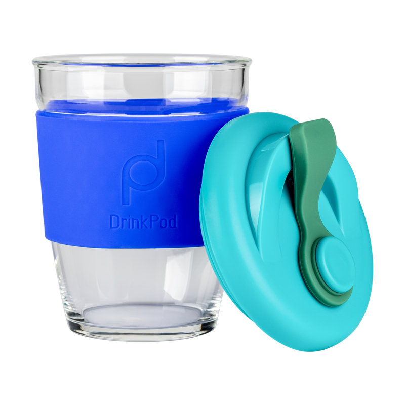 Drink Pod Glass Travel Mug, Ocean/Blue