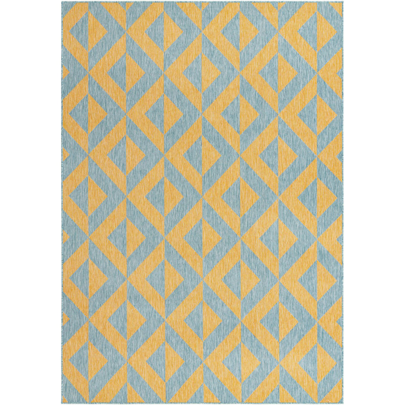 Tapis d'extérieur couleur moutarde, Rectangle 7 pi x 10 pi