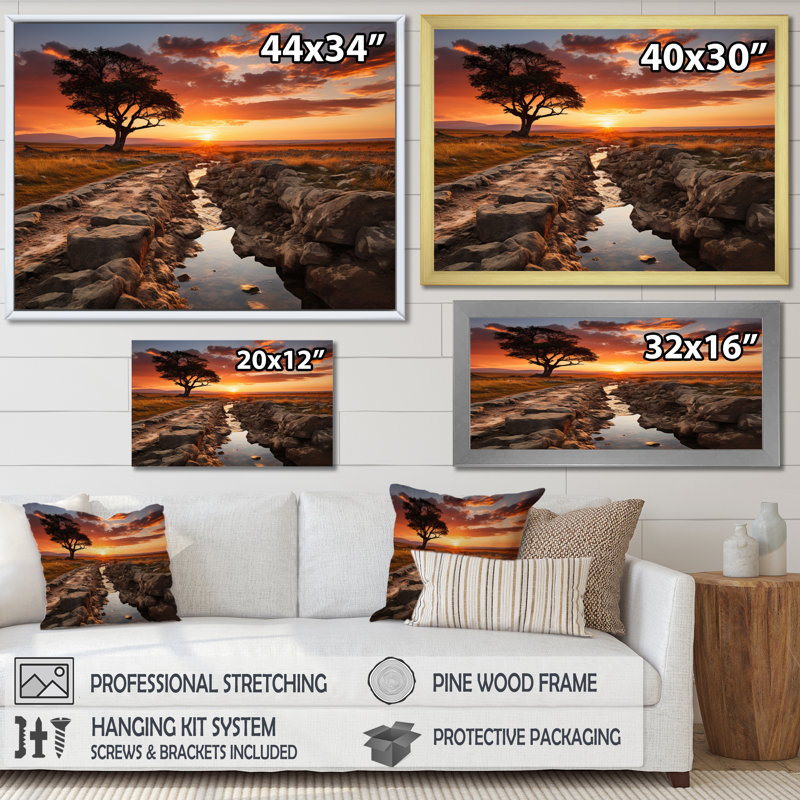 Parc national du Serengeti, Tanzanie II, H 34 po x l 44 po x P 1,5 po, Cadre simple noir