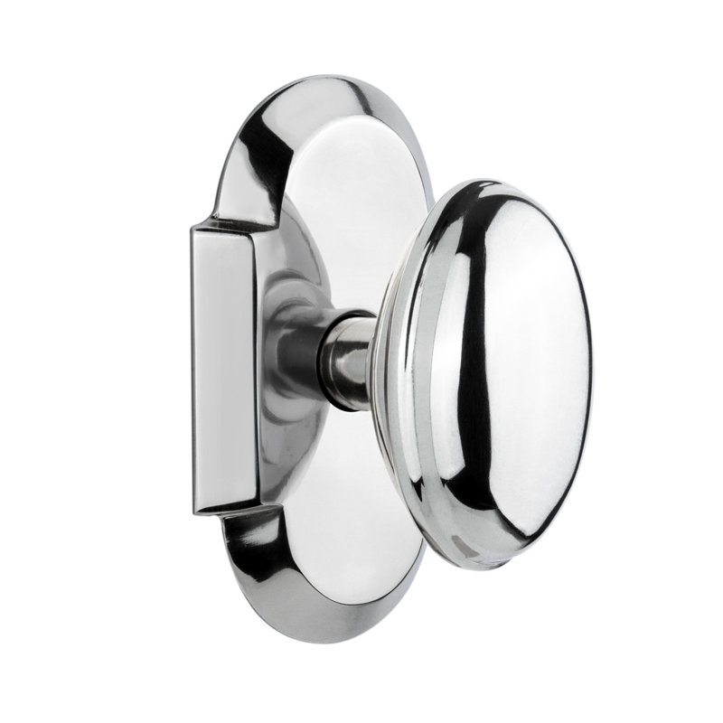 Cottage Plate with Homestead Door Knob, Bright Chrome, 2 3/4