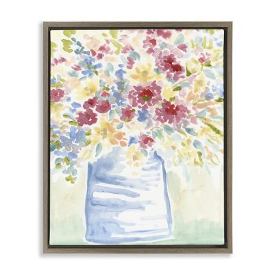  Soft Country Blossoms Framed Floater Canvas Wall Art by June Erica Vess
