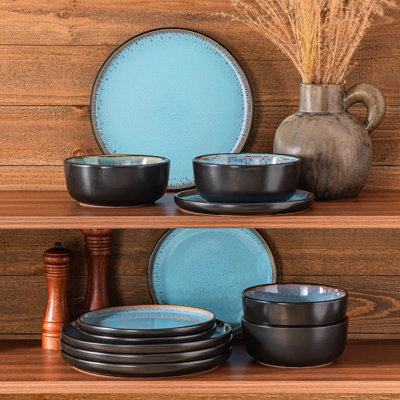 Ambrru Stoneware Dinnerware Set 12 Piece - Service for 4