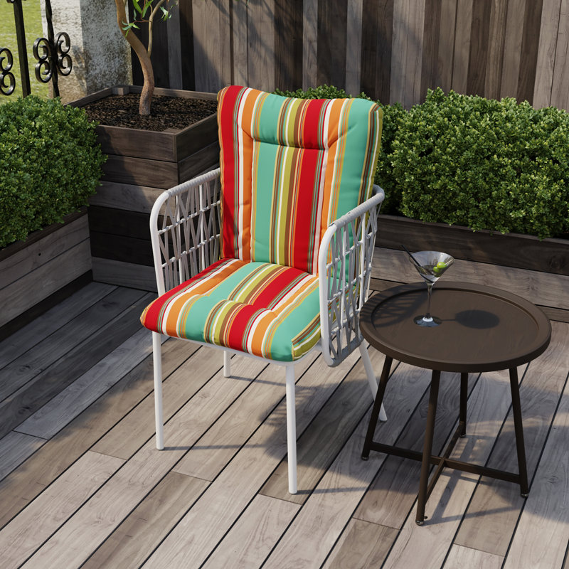 21" x 38" Outdoor Chair Cushion with Ties and Loop, Pursuit Shadow