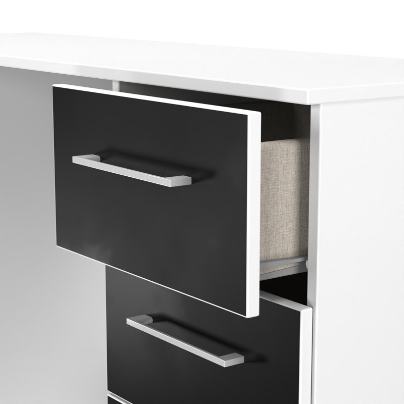 Taimi Double Pedestal Desk IN Black Matt