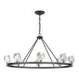 Gatsby 8 - Light Unique Wagon Wheel Chandelier with Crystal Accents