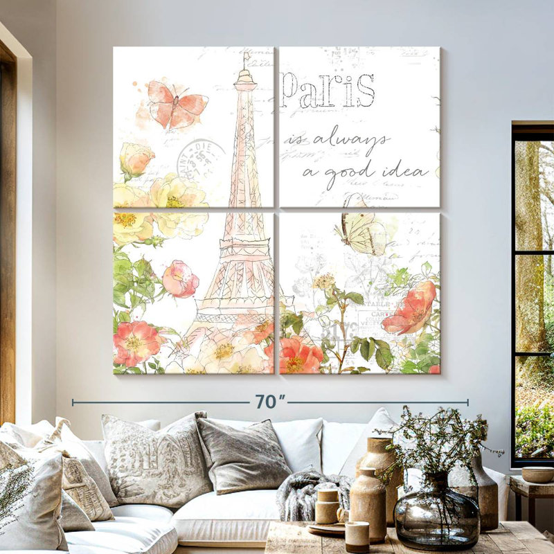 Lilie peignant Paris III, H 57 po x l 57 po