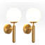 35Cm Gold Wall Sconce With White Glass Globes