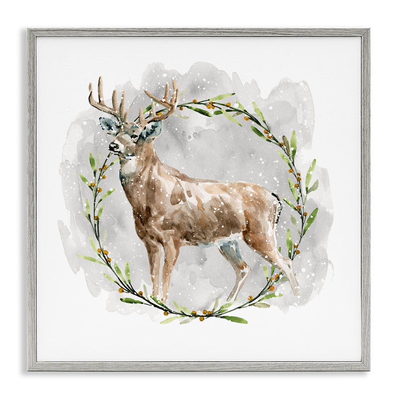 Art rustique, cerf avec couronne, estampe numérique par Carol Robinson, Estampe numérique Farmhouse, H 12 po x l 12 po