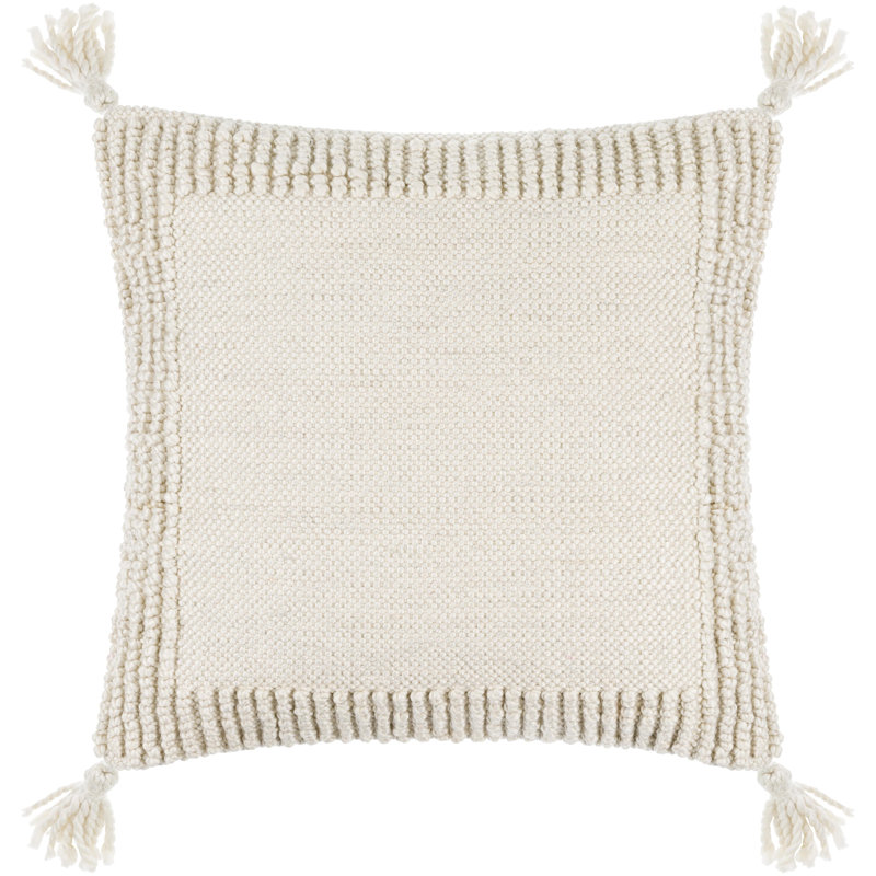 Housse de coussin Alaric, Ivoire, H 20 po x l 20 po