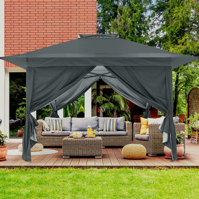 13 Ft. W x 13 Ft. D Powder Coated Steel Patio Gazebo