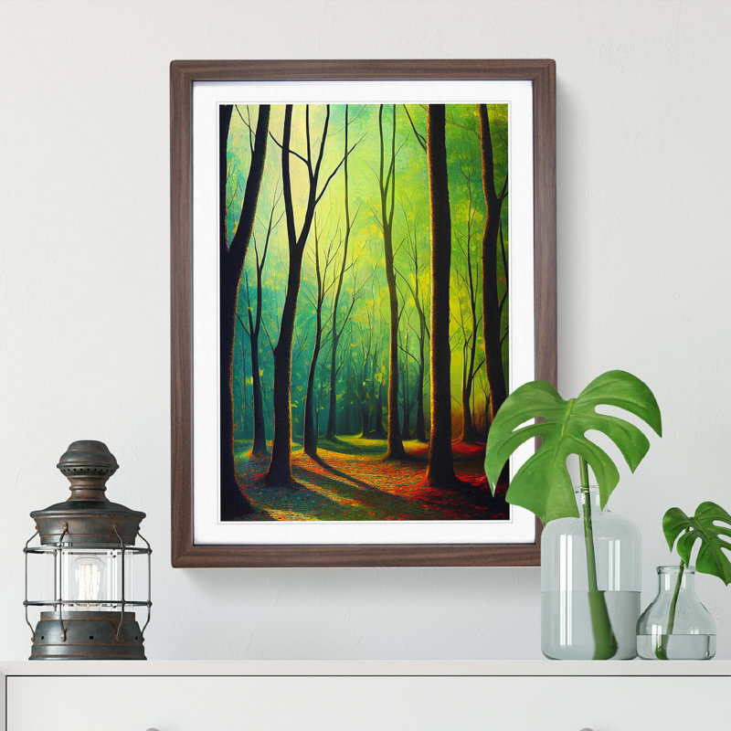 A Forest Adventure - Framed Print, 64cm H x 46cm W x 2cm D, Walnut