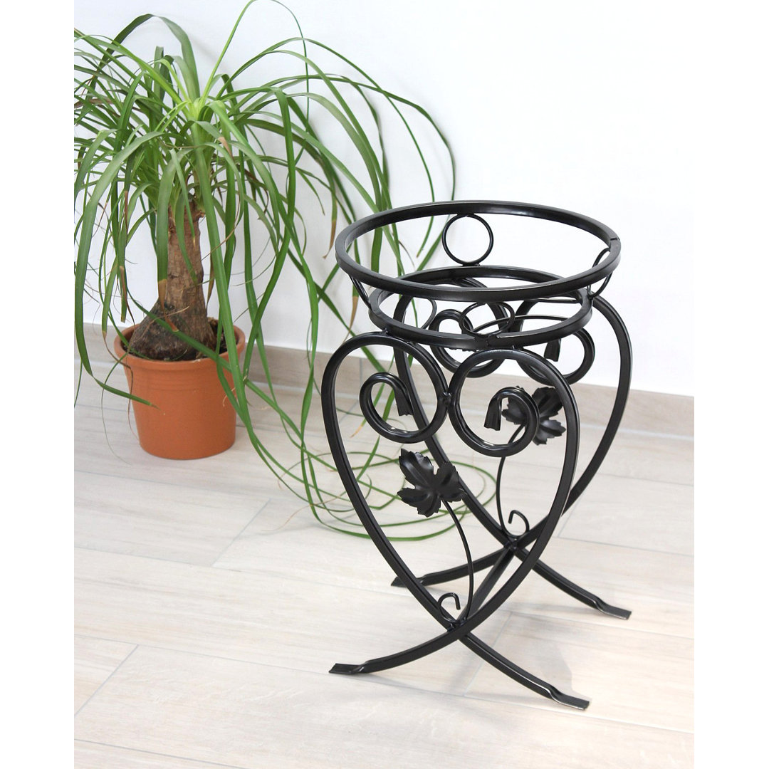 Blumenständer Metall Schwarz 49 cm Blumenhocker KW420 Pflanzensäule Pflanzenständer