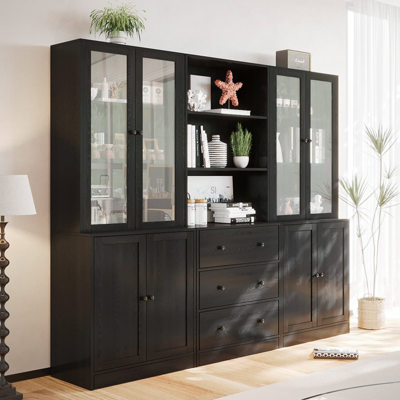 Reshod Book Cabinet Storage Bookcase, Black