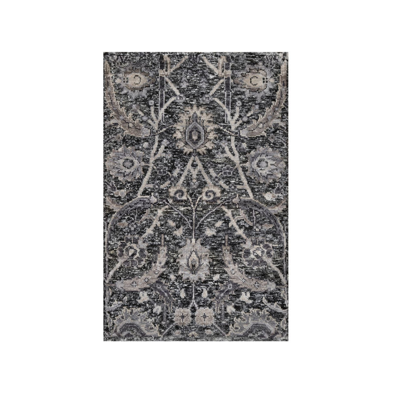 Tapis oriental en laine et soie noué à la main 1 pi 11 po x 3 pi 0 po Wenge