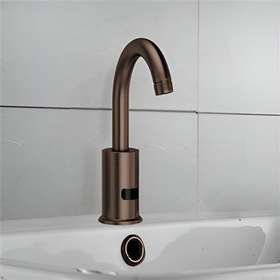 Luxury Hotel Bath Light Oil Rubbed Bronze Deck Mount Commercial Automatic Sensor Faucet Hot and cold mixer