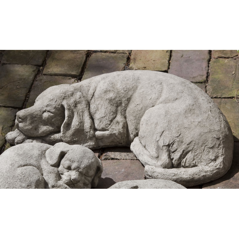 Reclining Dog Statue, Graystone