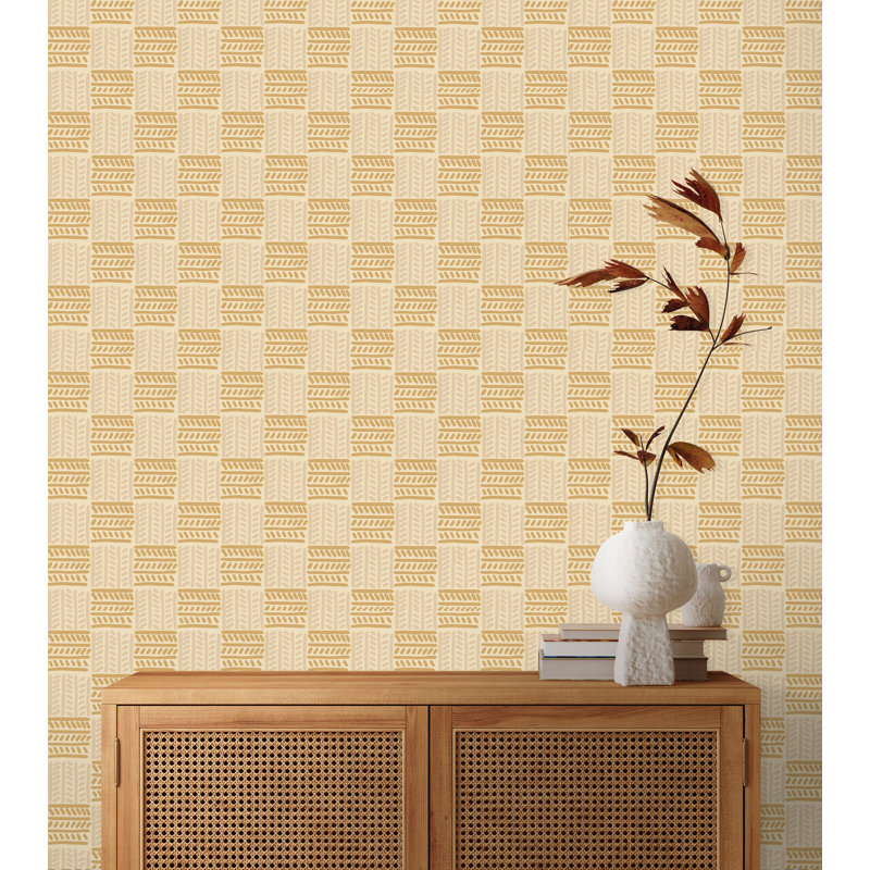 Rouleau de papier peint L 33 pi x l 20,5 po Susan Hable, Jaune