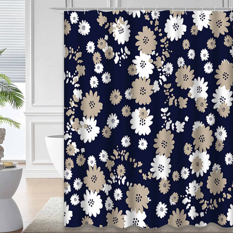 Rideau de douche avec 12 crochets, 72" L x 72" W