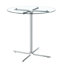 Table haute ronde en verre, table ronde, plateau en verre trempé, support robuste à quatre colonnes plaquées en chrome-1936027893