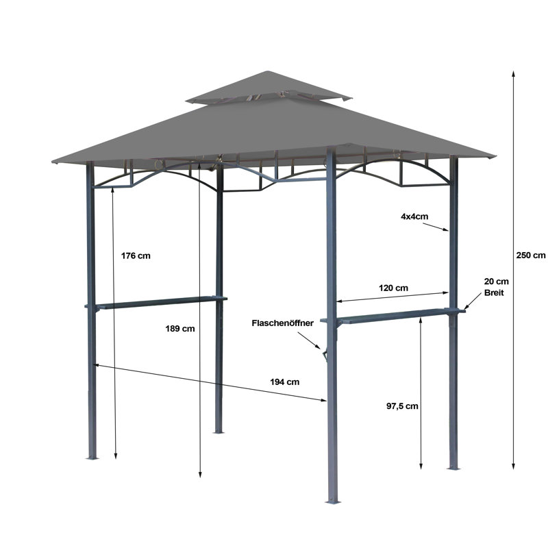 6m x 4m Steel BBQ Gazebo