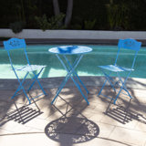 Alfreda 2 - Person Metal Patio Dining Set with Round Table