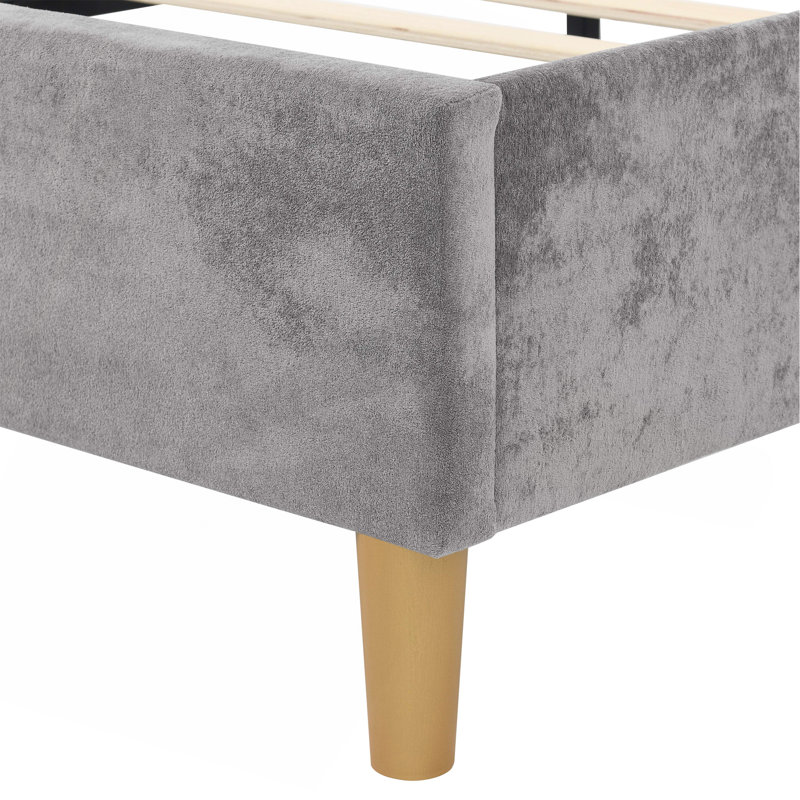Structure de lit tapissier Luxelegance, Gris