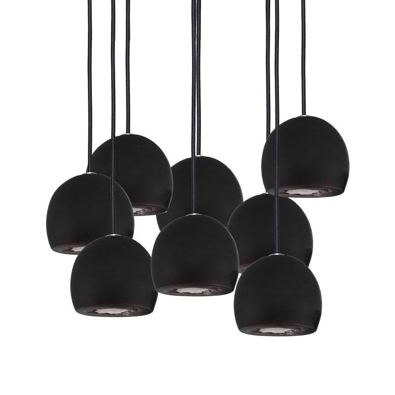 8 - Light Crystal Chandelier, 120" H x 24" W x 24" D, Black, Black/Silver