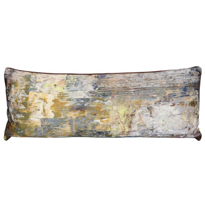 Gilded Texture Abstract Lumbar Pillow - Multicolor - 36" x 14"