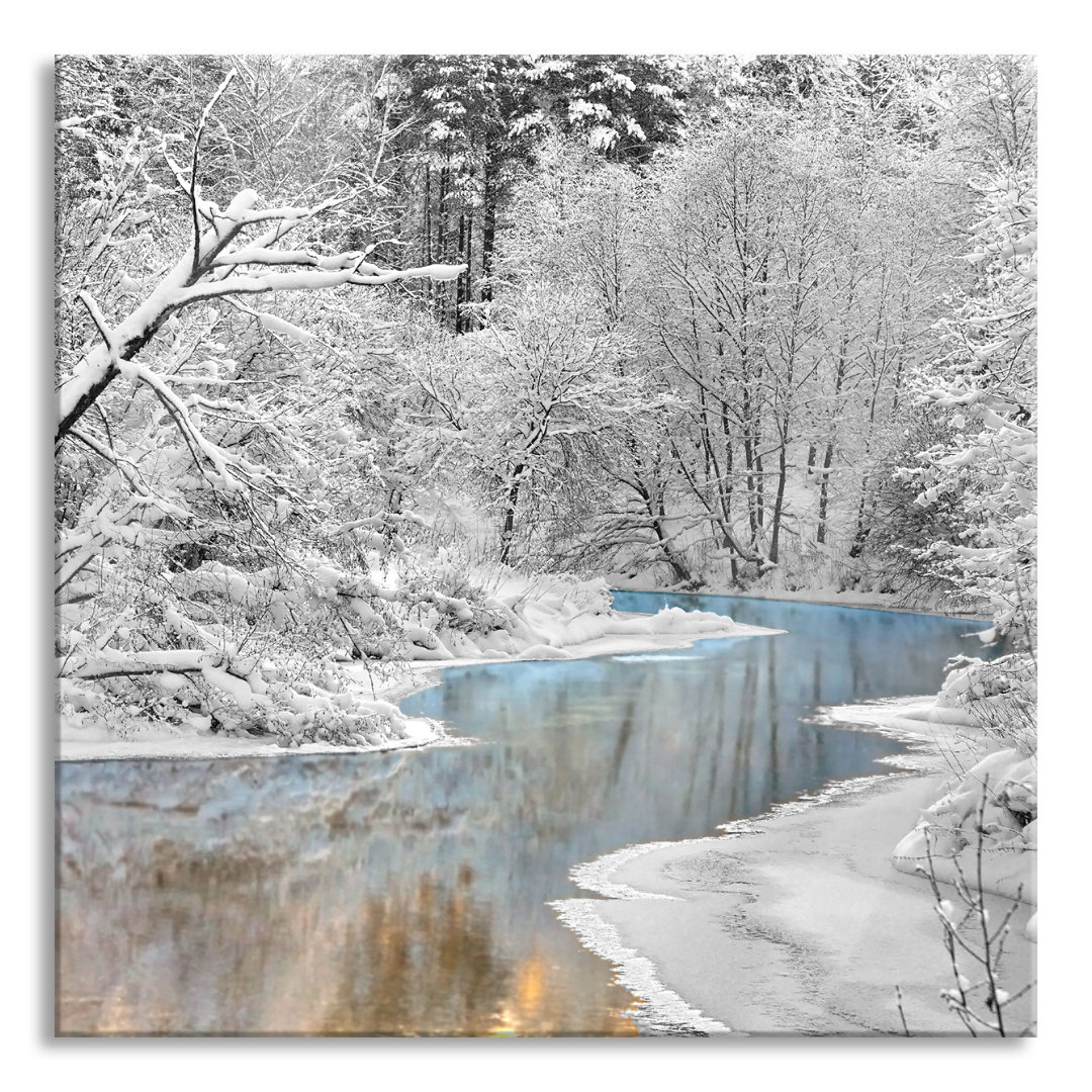 Glasbild Atemberaubende Winterlandschaft