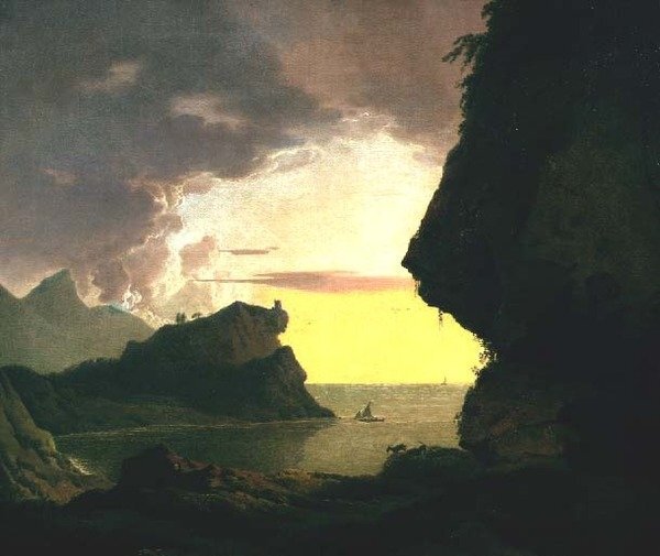 Sunset On The Coast Near Naples, C.1785-90 by Joseph Wright Of Derby - Art Prints
