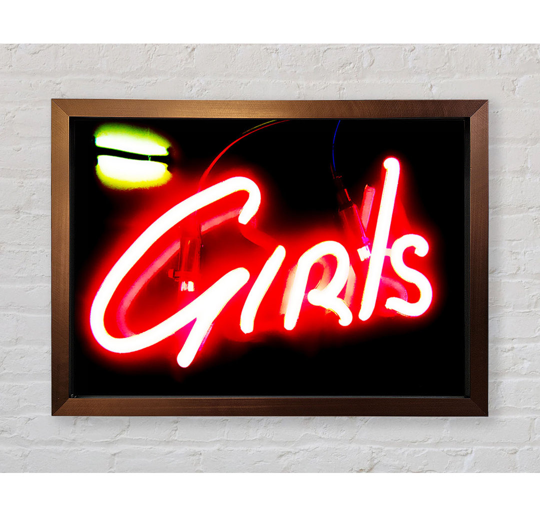 Neon Girls Schild - Einzelner Bilderrahmen Kunstdrucke