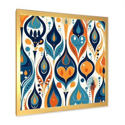 Symphonie botanique orange et bleue II sur toile