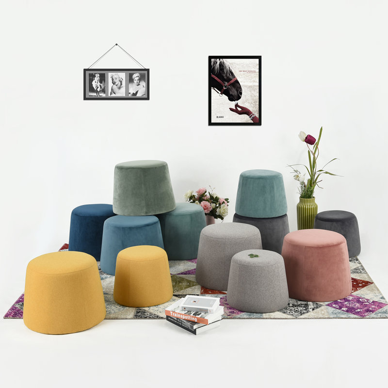 Mallen Round Standard Ottoman, Grey