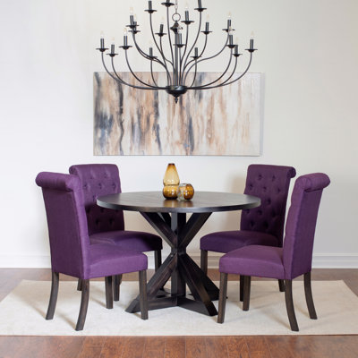 Ensemble de salle à manger 5 pièces: table croisée et 4 chaises élégantes