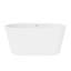 55 po W - Baignoire de trempage autoportante en acrylique blanc brillant
