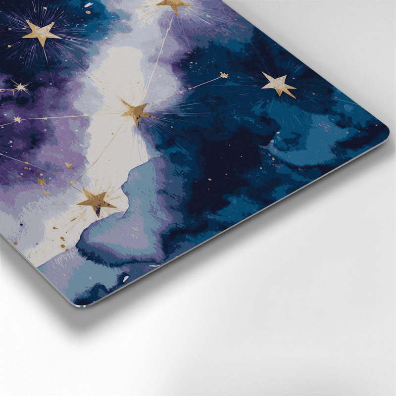 Art mural bleu en métal Space Cassiopeia, 192" H x 192" W x 0.05" D