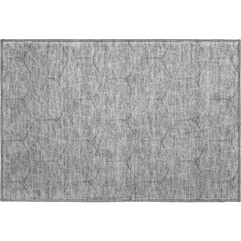 Premium Machine Washable Natoma AMF987 Geometric Rug, Rectangle 1'8" x 2'6"
