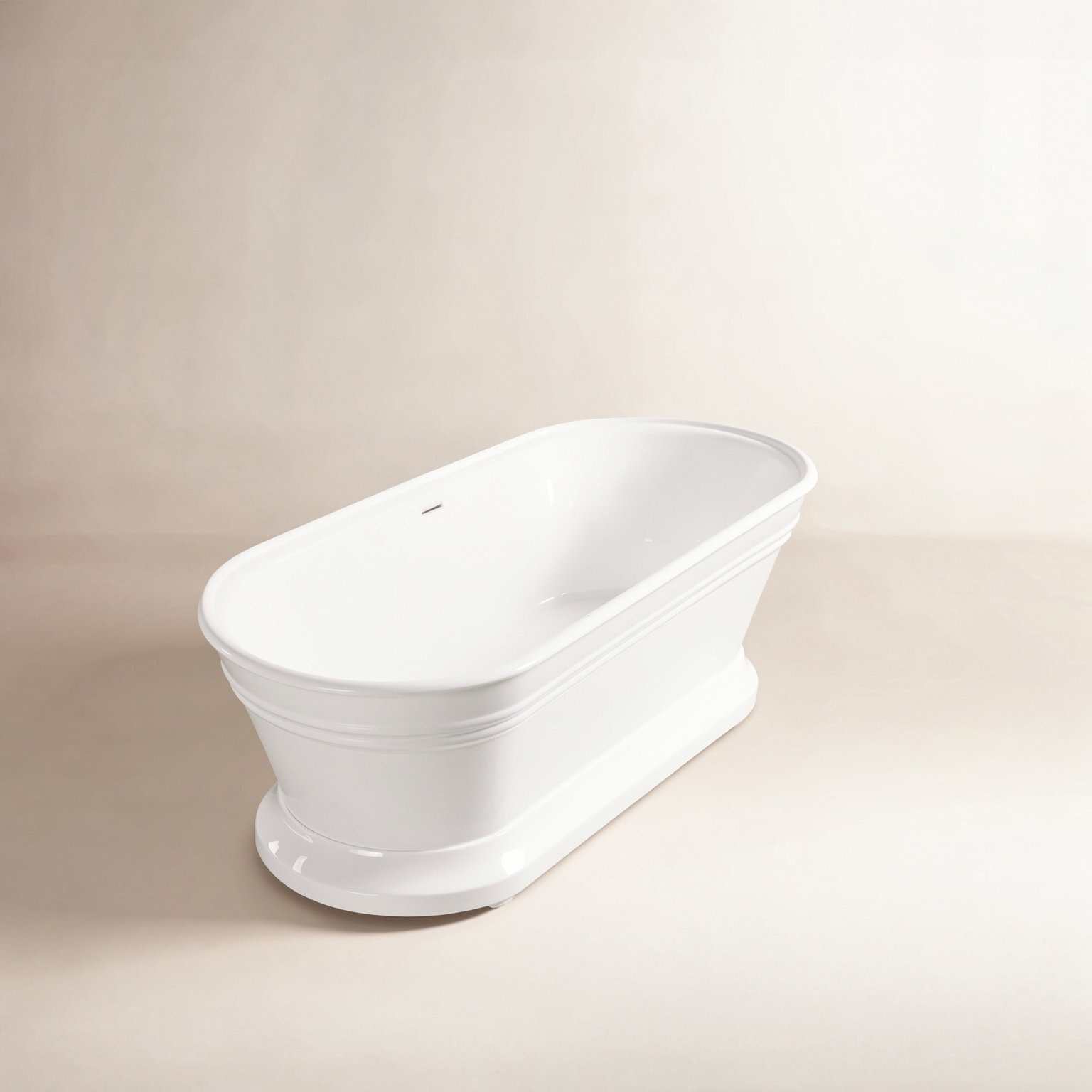 Athena 59" Freestanding Soaking Acrylic Bathtub, Pure White