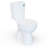 19＂Rear Outlet Toilet| Dual-Flush Round Two-Piece Toilet