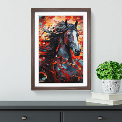 Shire Horse Orphism - Single Picture Frame Print on Wood
