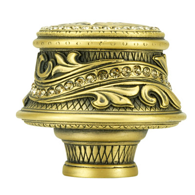 PORTLAND KNOB; DECORATED WITH SWAROVSKI® LT COL TOPAZ CRYSTALS; MUSEUM GOLD PLATE