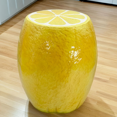 Lemon Fruit Stool, 14" Resin Stool, Side Table, Home Decor Plant Stand Garden Indoor Outdoor Decorations