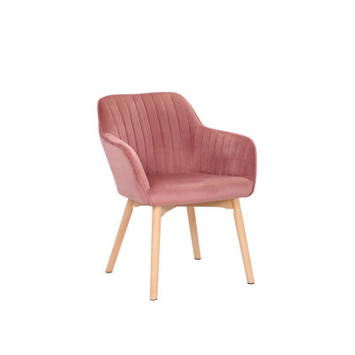 46cm H Velvet Upholstered Upholstered Back Armchair