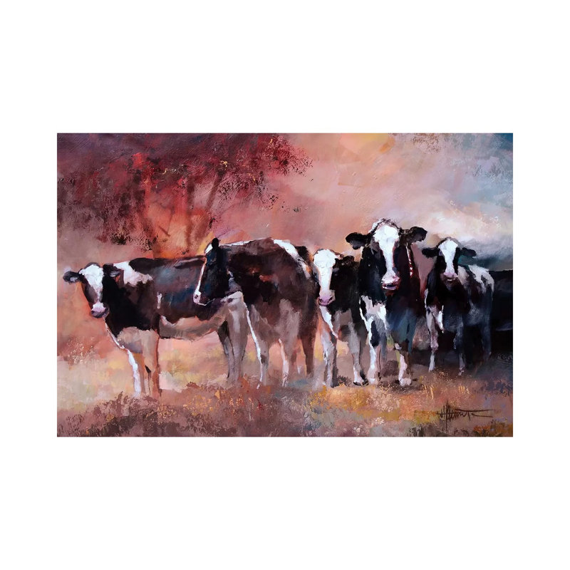 Cows by Willem Haenraets - Wrapped Canvas Painting, 101.6 cm H x 66.04 cm W x 1.91 cm D