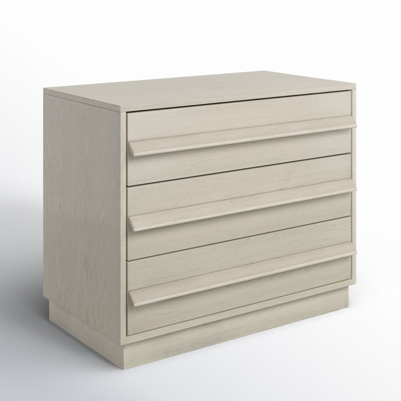 Commode 3 tiroirs Sauger, Blanc délavé