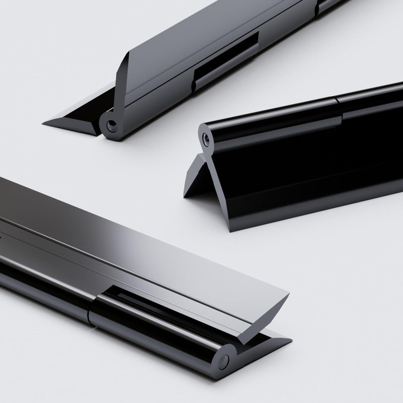 3x Black Acrylic Piano Hinges 200 mm, Continuous Plastic Hinges