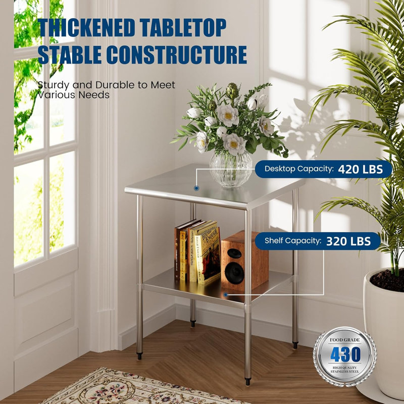Table de travail en acier inoxydable