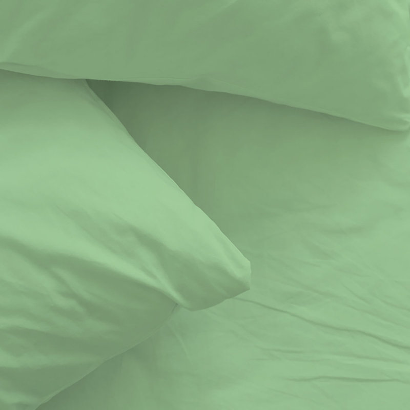 Ensemble de draps en rayonne de bambou 6 pièces , Ensemble de draps pour lit simple + un drap-housse, Menthe