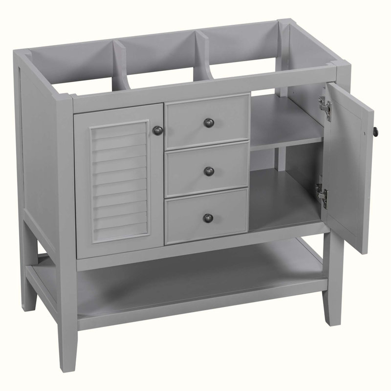 Base de meuble-lavabo simple 35 po seulement, Gris